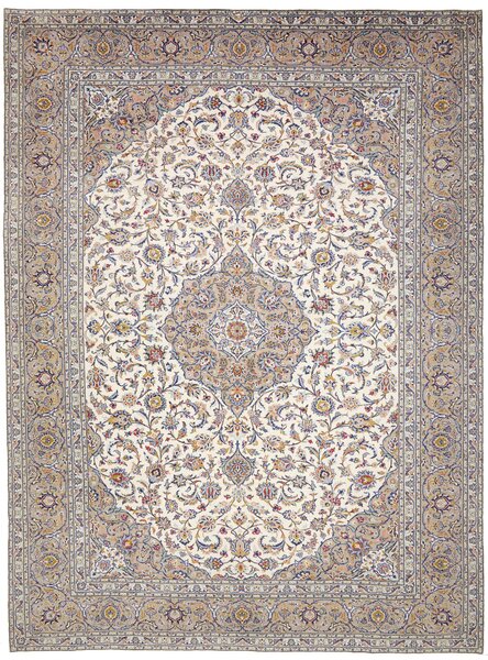 Tappeto Kashan Persia Medaglione Crema Beige 300x405 Cm