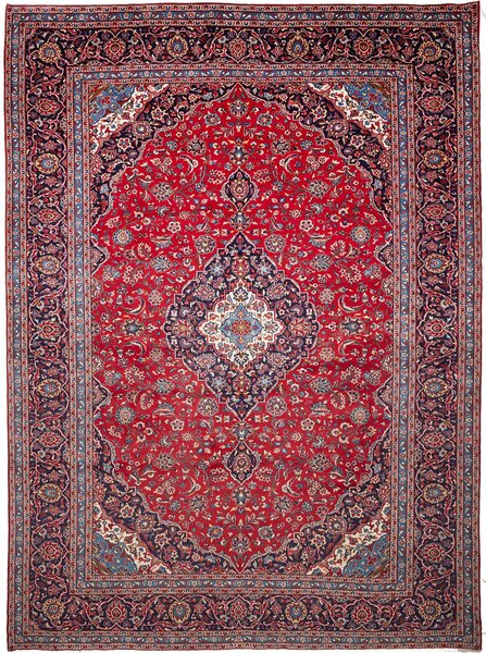 Tappeto Ardakan Persia Medaglione Rosso Blu Scuro 299x410 Cm