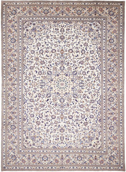 Tappeto Kashan Persia Medaglione Crema Blu 295x400 Cm