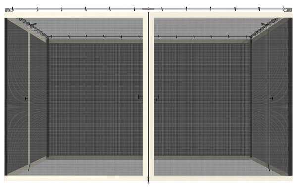 Outsunny Zanzariera per Gazebo 3x3.5m con Cerniere e Anelli, Pannelli da, 335x207 cm, Nero e Beige | Aosom Italy