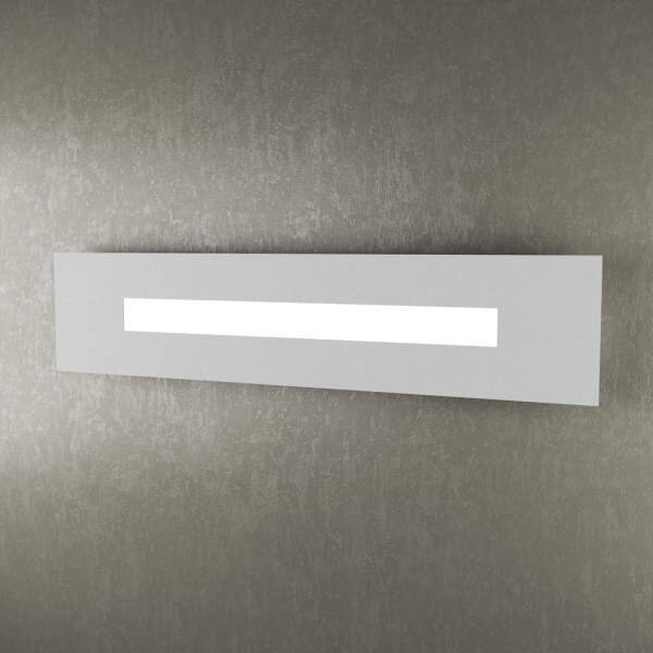 Applique Moderna Rettangolare Wally Metallo Grigio 2 Luci 2G11 71Cm
