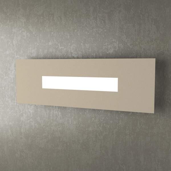Applique Moderna Rettangolare Wally Metallo Sabbia 2 Luci 2G11 49Cm