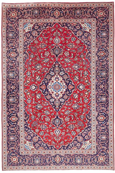 Tappeto Ardakan Persia Medaglione Rosso Blu Scuro 204x304 Cm
