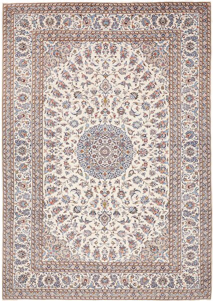 Tappeto Kashan Persia Medaglione Crema Blu 288x404 Cm