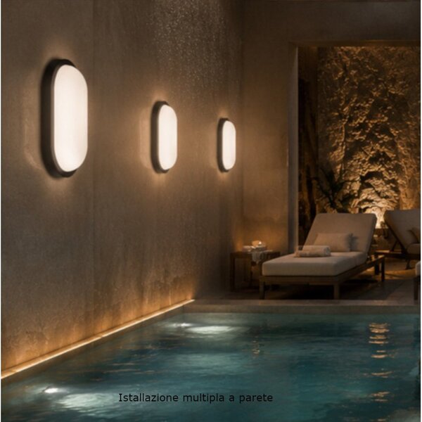 Applique moderna lampadari bartalini oilap o 20 led cct ip65 policarbonato - Lampadari Bartalini Gesso