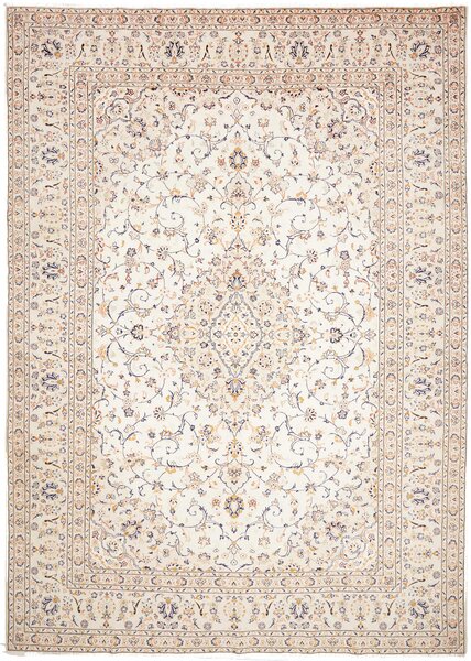 Tappeto Kashan Persia Medaglione Crema Blu 290x410 Cm