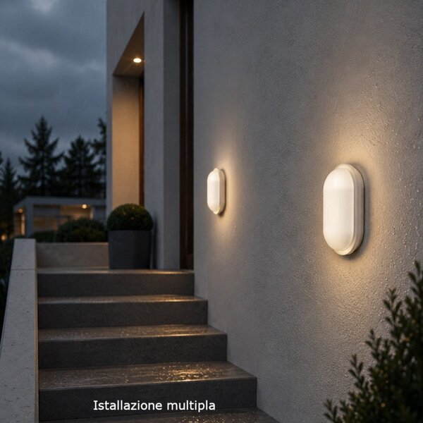 Applique moderna lampadari bartalini oilap o 15 led cct ip65 policarbonato - Lampadari Bartalini Gesso
