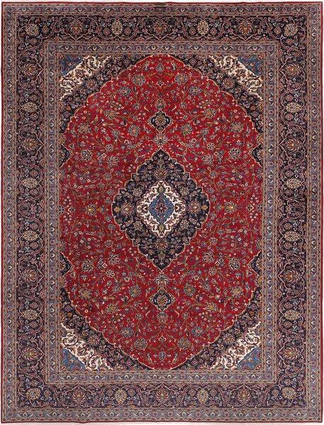 Tappeto Ardakan Persia Medaglione Rosso Blu Crema 350x462 Cm