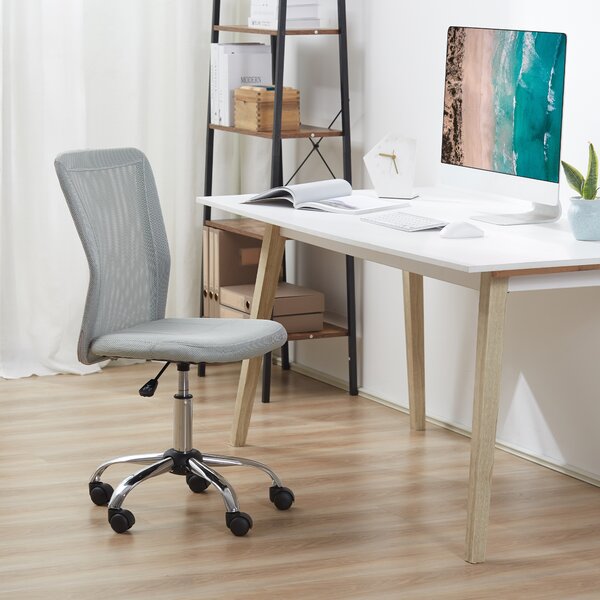 Vinsetto Sedia da Ufficio Ergonomica Girevole, Altezza Regolabile, 5 Ruote, Schienale curvato e Traspirante, 43x46x100cm, Grigio | Aosom Italy