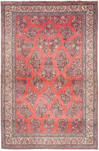 Tappeto Sarough Persia Floreale Corallo Crema 215x330 Cm