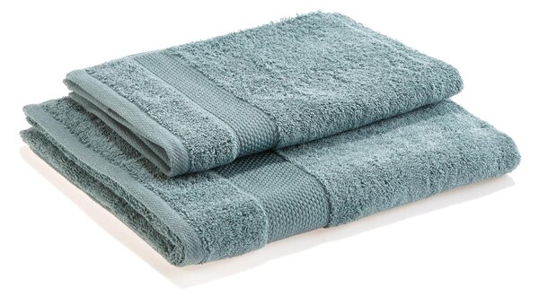 Asciugamano cotone 100% verde 34 x 26.5 cm, made in Italy, set di 2 pezzi