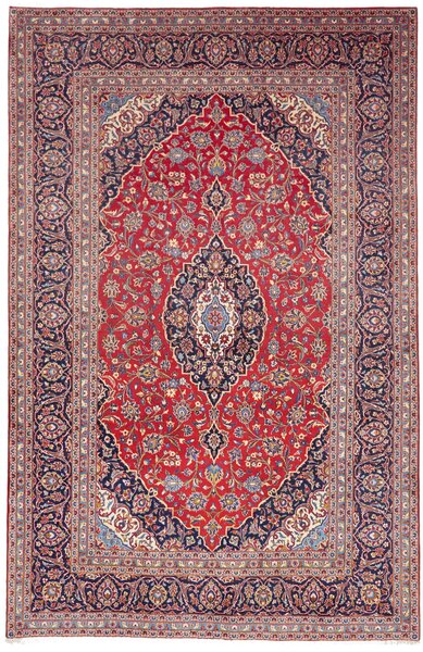 Tappeto Ardakan Persia Medaglione Rosso Blu Scuro 207x318 Cm