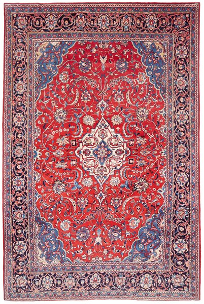 Tappeto Sarough Persia Medaglione Rosso Blu 210x314 Cm
