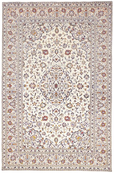 Tappeto Kashan Persia Medaglione Crema Blu 196x300 Cm