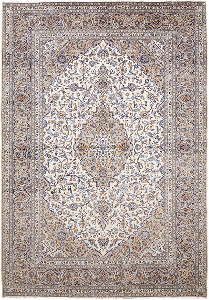 Tappeto Kashan Persia Medaglione Avorio Blu 248x358 Cm