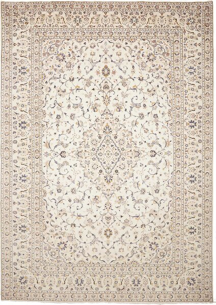 Tappeto Kashan Persia Medaglione Crema Blu 286x403 Cm