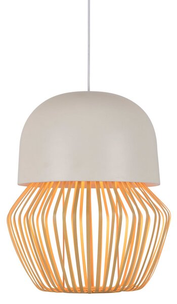Lampada a sospensione Forestier, Anemos, dimmerabile, Bianco, Sala da pranzo, Bambù, Design