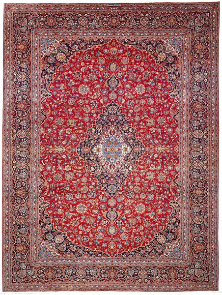 Tappeto Ardakan Persia Medaglione Rosso Blu 310x410 Cm