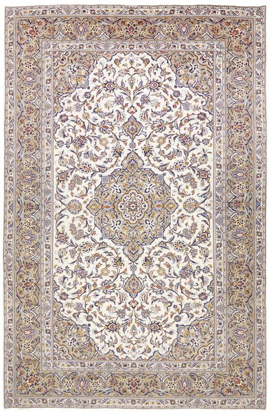 Tappeto Kashan Persia Medaglione Crema Beige 248x377 Cm