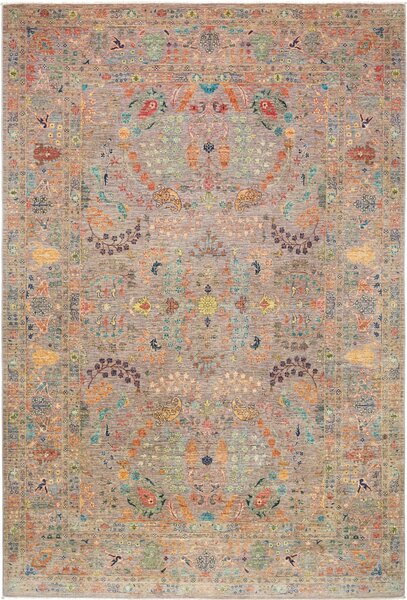 Tappeto Shahi Fine Pakistan Floreale Grigio Multicolore 200x293 Cm