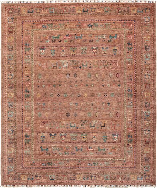 Tappeto Rubin Pakistan Astratto Terracotta Multicolore 206x245 Cm