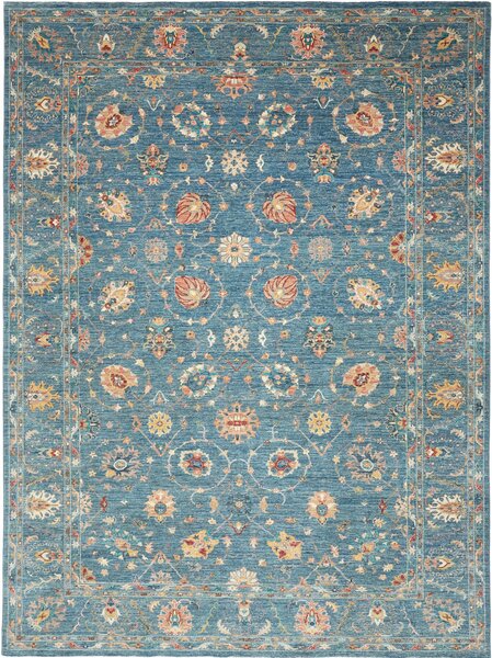 Tappeto Zigler Fine Pakistan Floreale Blu Turchese Pesca 270x368 Cm