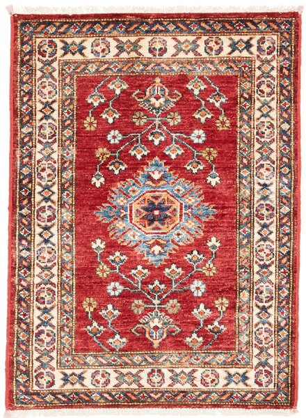 Tappeto Kazak Fine Pakistan Medaglione Rosso Blu 66x88 Cm