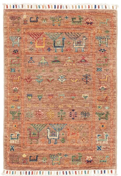 Tappeto Rubin Pakistan Astratto Terracotta Multicolore 67x83 Cm