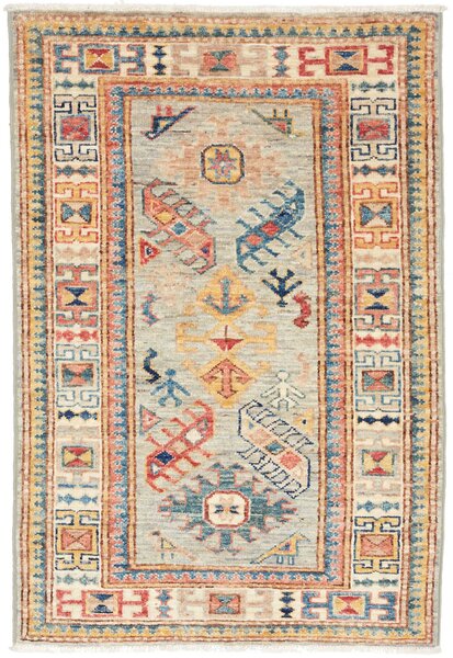 Tappeto Kazak Fine Pakistan Astratto Grigio Policromo 69x96 Cm
