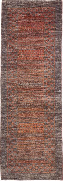 Tappeto Royal Gabbeh Pakistan Astratto Antracite Arancio 80x243 Cm