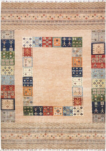 Tappeto Siva Pakistan Geometrico Beige Policromo 214x300 Cm