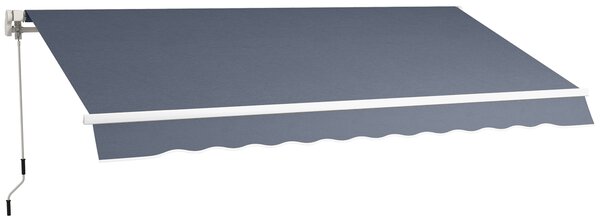 Outsunny Tenda da Sole a Bracci Avvolgibile con Apertura a Manovella in acciaio per Esterno, 360x250 cm, Grigio | Aosom Italy