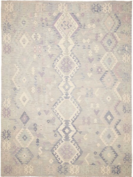 Tappeto Kilim Afghanistan Astratto Grigio Lilla 255x344 Cm