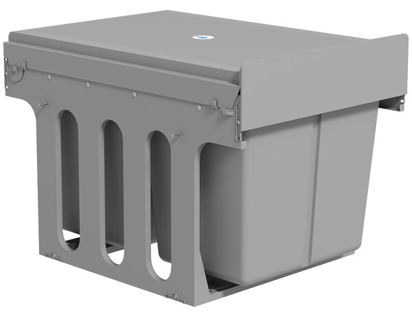 HOMCOM Pattumiera Estraibile Sottolavello da 31L con 3 Secchi Rimovibili e Piano Superiore, Grigio Chiaro | Aosom Italy