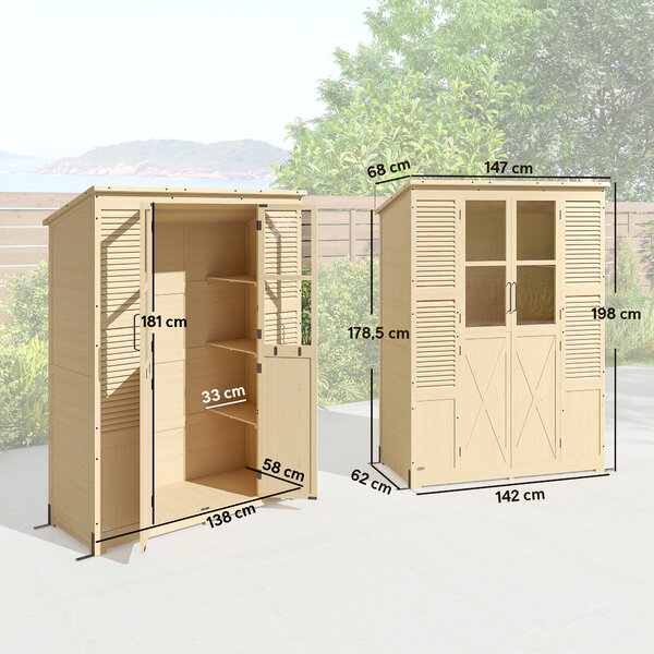 Outsunny Capanno da Giardino Walk-in con Pavimento e 4 Finestre | Aosom Italy