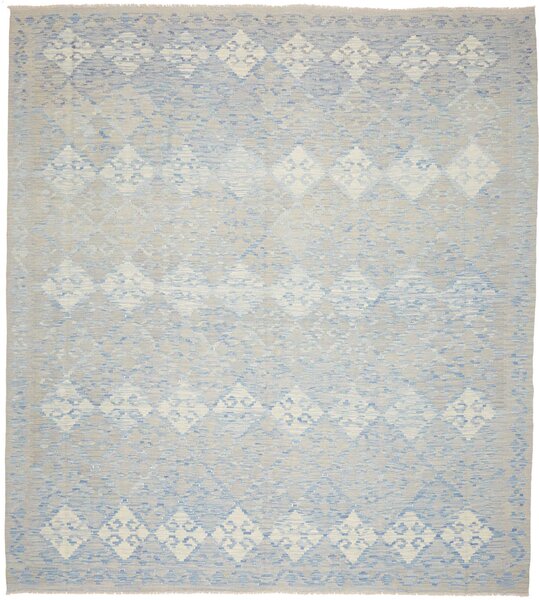 Tappeto Kilim Afghanistan Astratto Azzurro Beige 271x289 Cm