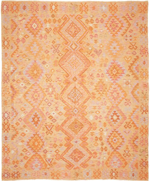 Tappeto Kilim Afghanistan Astratto Arancio Pesca 247x299 Cm