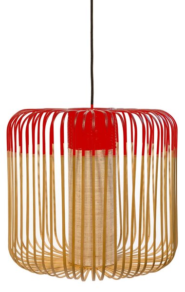 Lampada a sospensione Forestier, Bamboo, dimmerabile, Rosso, Sala da pranzo, Bambù, Design