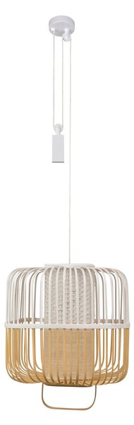 Lampada a sospensione Forestier, Bamboo, dimmerabile, Bianco, Sala da pranzo, Bambù, Design