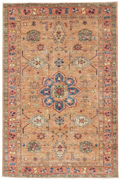 Tappeto Kazak Fine Pakistan Geometrico Beige Blu 126x192 Cm