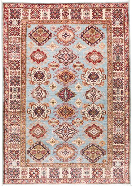 Tappeto Kazak Fine Pakistan Astratto Azzurro Rosso 127x184 Cm