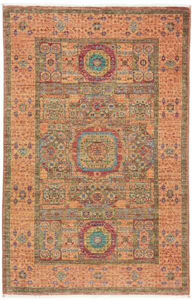 Tappeto Mamlouk Pakistan Geometrico Terracotta Verde 82x128 Cm