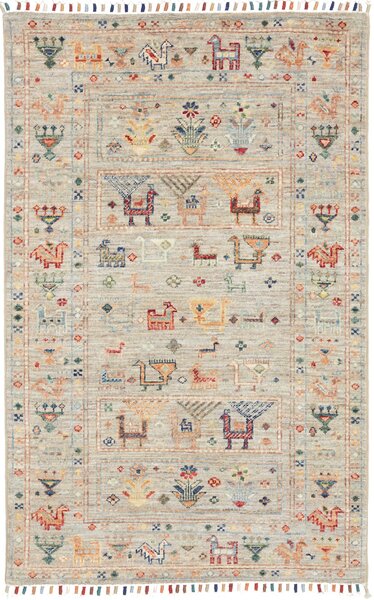 Tappeto Rubin Pakistan Floreale Grigio Chiaro Policromo 80x124 Cm