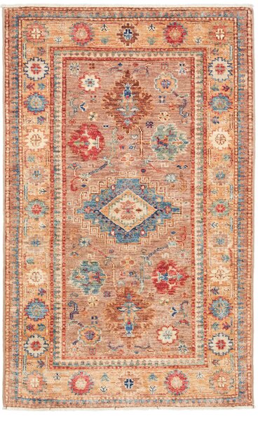 Tappeto Kazak Fine Pakistan Geometrico Beige Blu 80x127 Cm