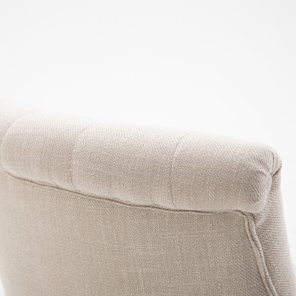 HOMCOM Poltrona Imbottita Morbida con Cuscino Lombare, per Leggere e Riposare, Rivestimento in Tessuto Effetto Lino, 52,5x69x77 cm, Bianco Crema | Aosom Italy