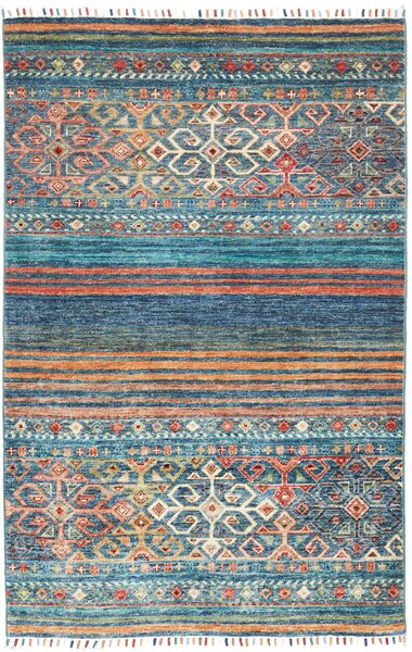 Tappeto Rubin Pakistan Astratto Blu Arancione 97x152 Cm