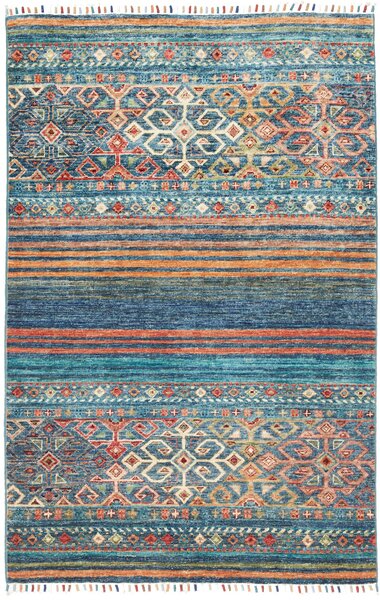 Tappeto Rubin Pakistan Geometrico Blu Arancio 99x154 Cm