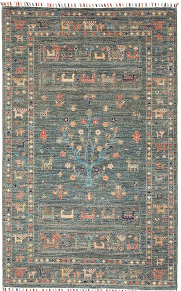 Tappeto Rubin Pakistan Geometrico Verde Petrolio Multicolore 95x156 Cm