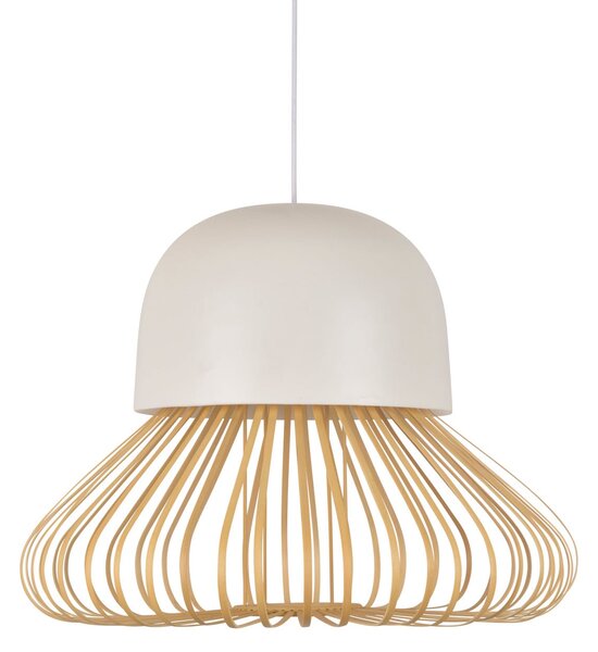 Lampada a sospensione Forestier, Anemos, dimmerabile, Bianco, Sala da pranzo, Bambù, Design