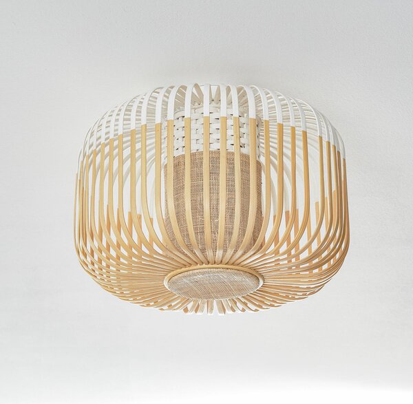Plafoniera Forestier, Bamboo Light S, dimmerabile, Bianco, Soggiorno, Bambù, Design